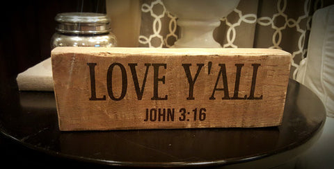 "Love Y'all" Woodblock